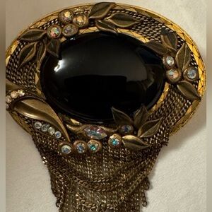 MARENA Hand Made In Germany Gold Plated Tassel Pendant Brooch